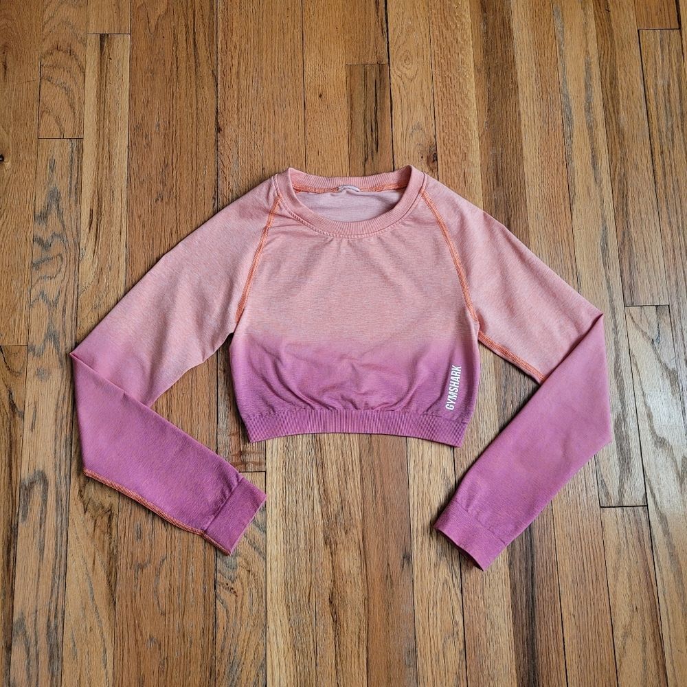 Gymshark Women's Pink Long Sleeve Crop Top Size Small - Picture 8 of 10